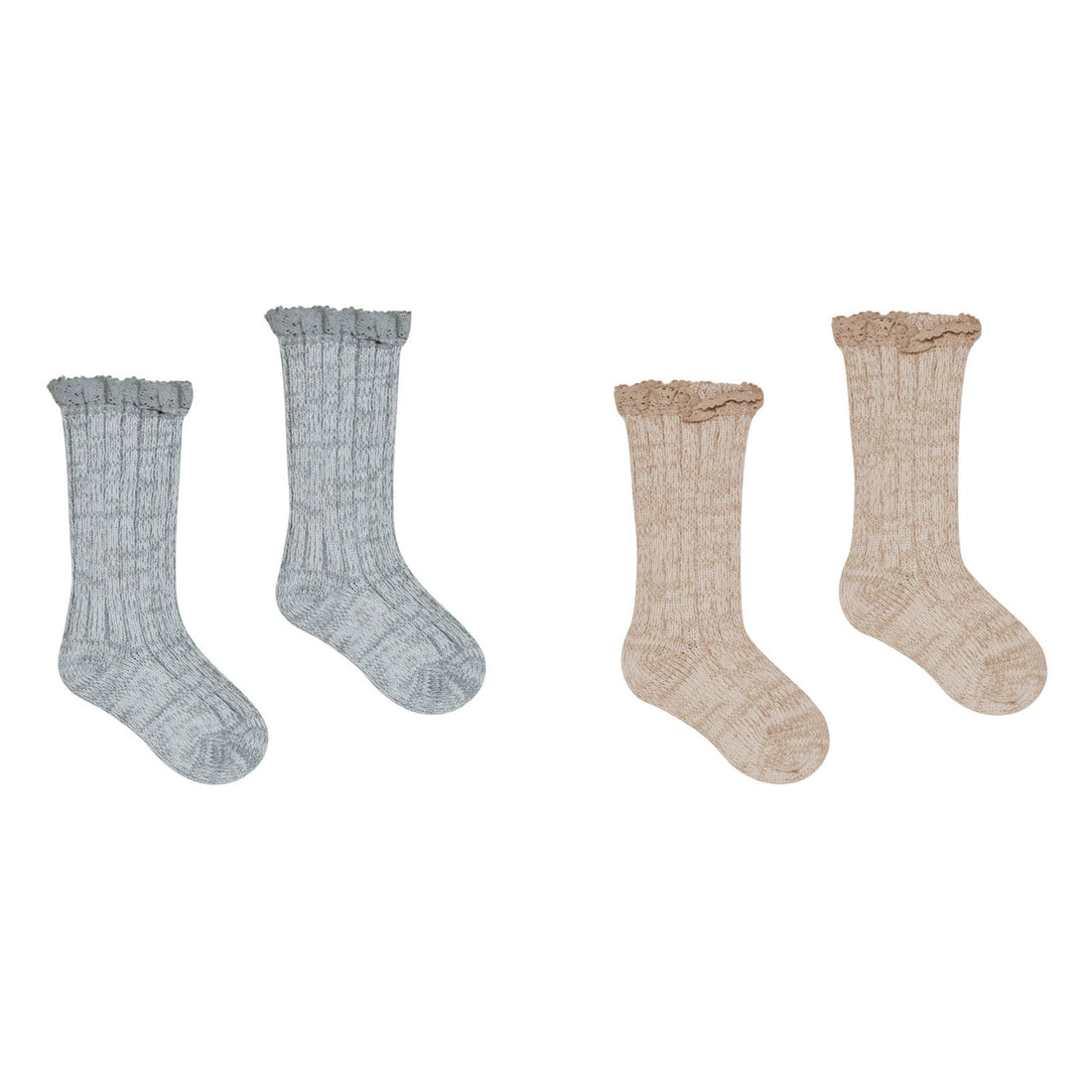 Rylee and Cru Chunky Knit Socks || Putty, Dusty Blue