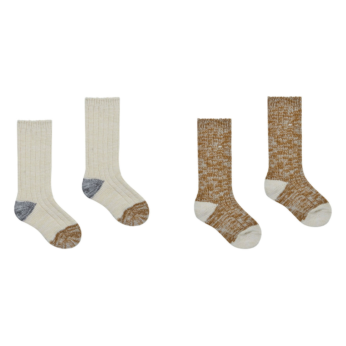 Rylee and Cru Chunky Knit Socks || Natural, Chartreuse