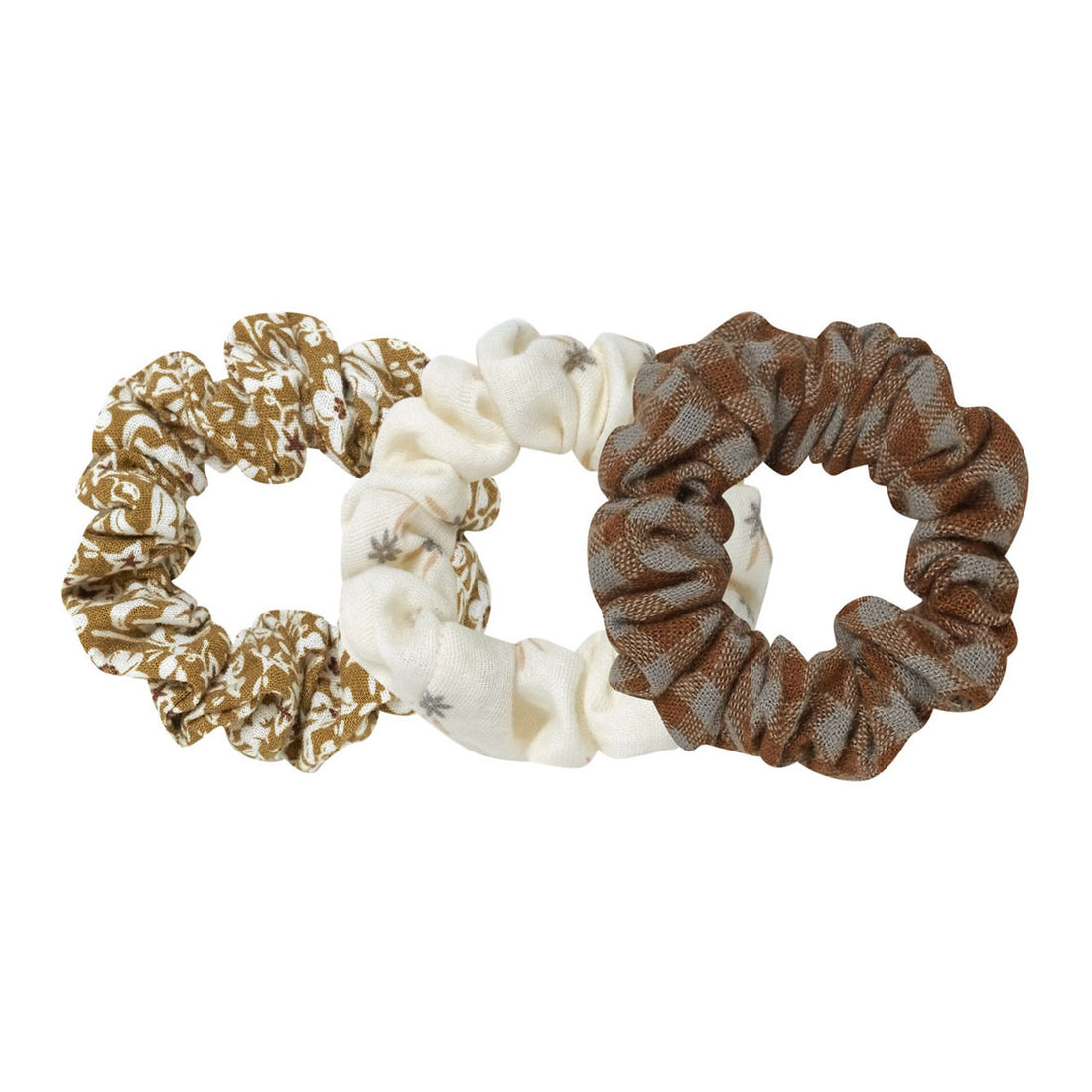 Rylee and Cru  Blue Daisy, Gingham, Golden Ditsy Scrunchie Set