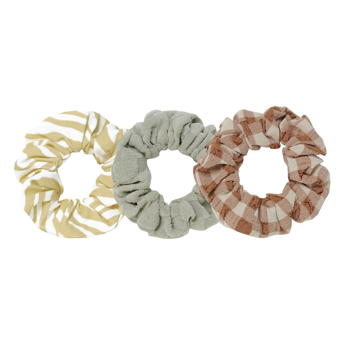 Rylee and Cru Zebra, Laurel Check, Summer Plaid Scrunchie Set