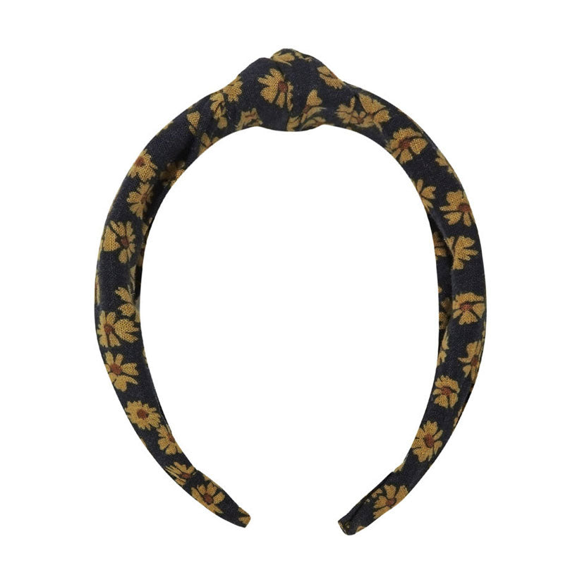Rylee and Cru  Black Floral Knotted Headband