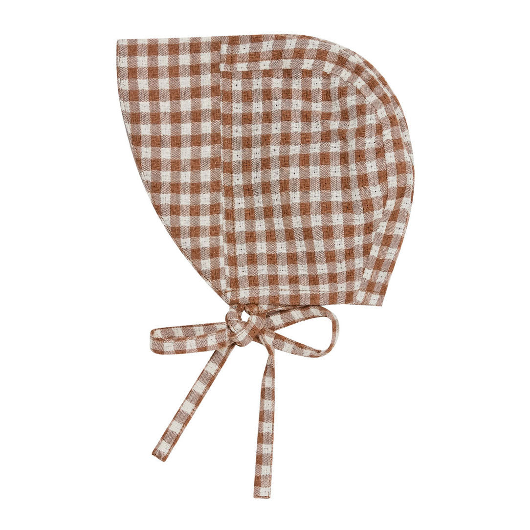 Rylee and Cru Camel Gingham Brimmed Bonnet
