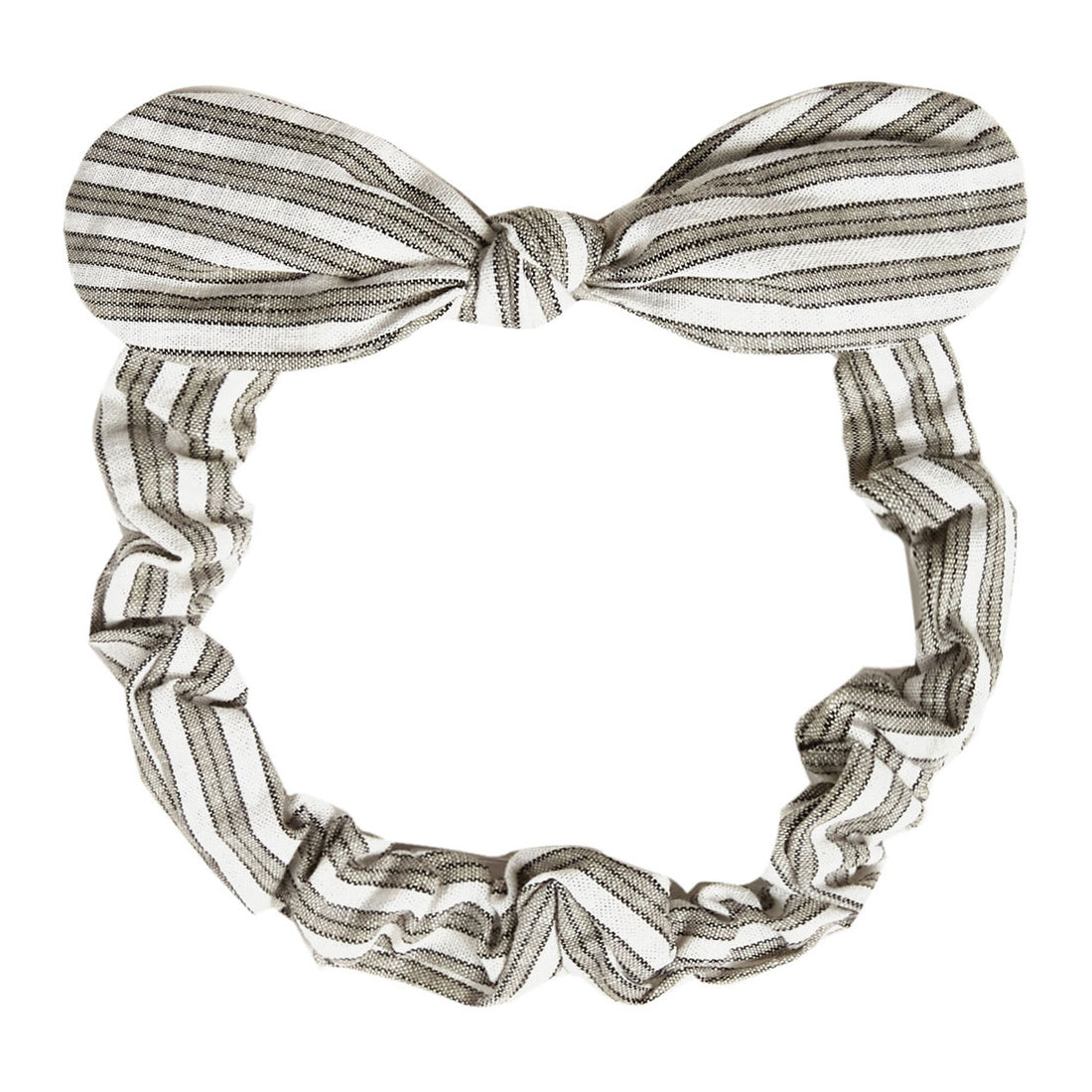 Rylee and Cru Grey Railroad Stripe Baby Bow Headband