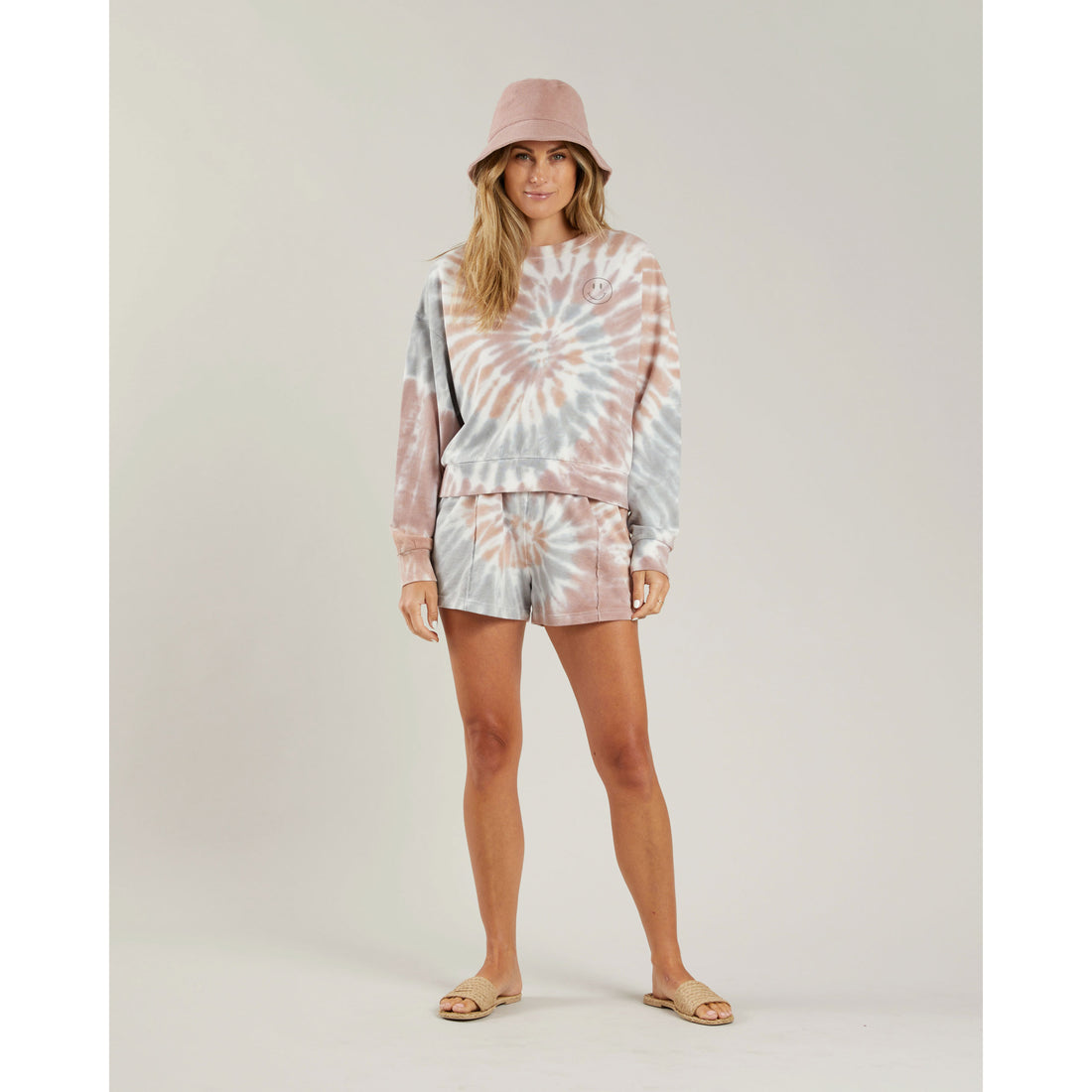 Rylee and Cru Boxy Womens Pullover || Rainbow Tie Dye