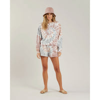 Rylee and Cru Boxy Womens Pullover || Rainbow Tie Dye