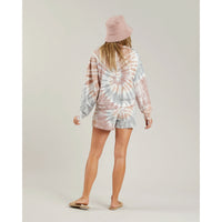 Rylee and Cru Boxy Womens Pullover || Rainbow Tie Dye
