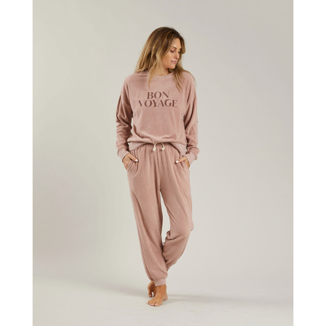 Rylee and Cru Terry Womens Crewneck || Bon Voyage