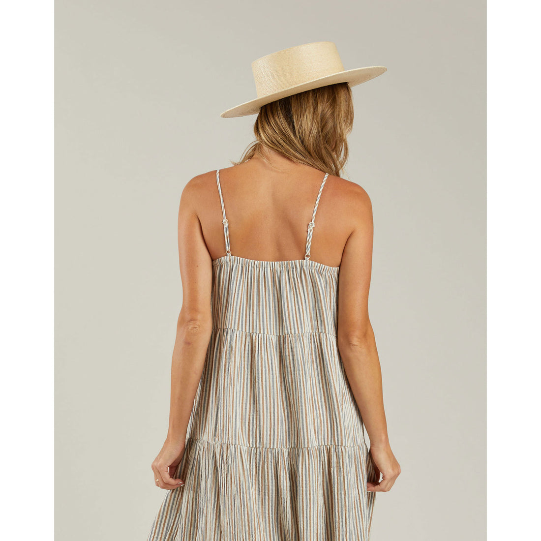 Rylee and Cru Womens Tiered Maxi Dress || Nautical Stripe