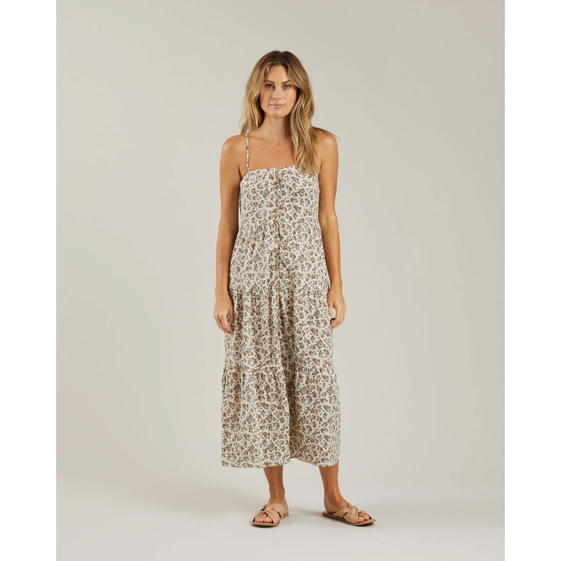 Rylee and Cru Womens Tiered Maxi Dress || Vintage Floral