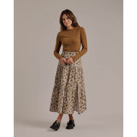 Rylee and Cru Tiered Midi Skirt | Gardenia