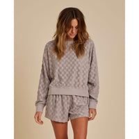 Rylee and Cru Cloud Check Boxy Pullover