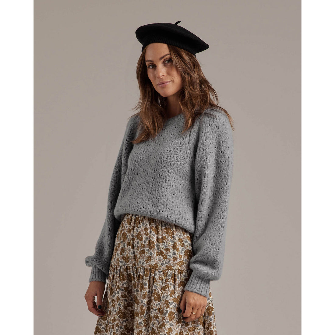 Rylee and Cru Balloon Sweater | Dusty Blue