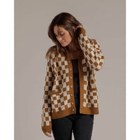 Rylee and Cru Button Cardigan | Checkerboard