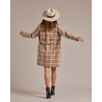 Rylee and Cru Women Longline Coat | Grey Plaid