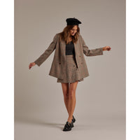 Rylee and Cru Women Double Breasted Blazer | Rustic Plaid