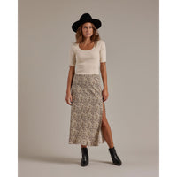 Rylee and Cru Women Button Slit Skirt | Autumn Floral