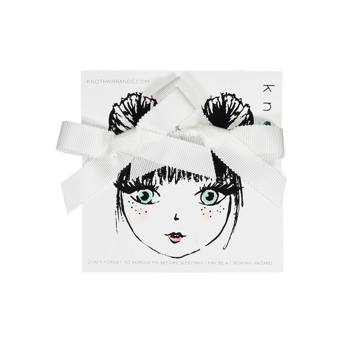 Knot Hairbands Ribbon Mini Bow Set // White