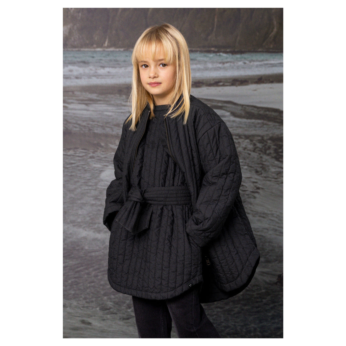 Finger in the Nose Rina Winter Black Quilted Oversized Jacket