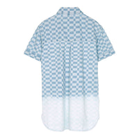 Finger in the Nose Rosita Bleached Blue Dip Dye Short Sleeve Shirt Dress