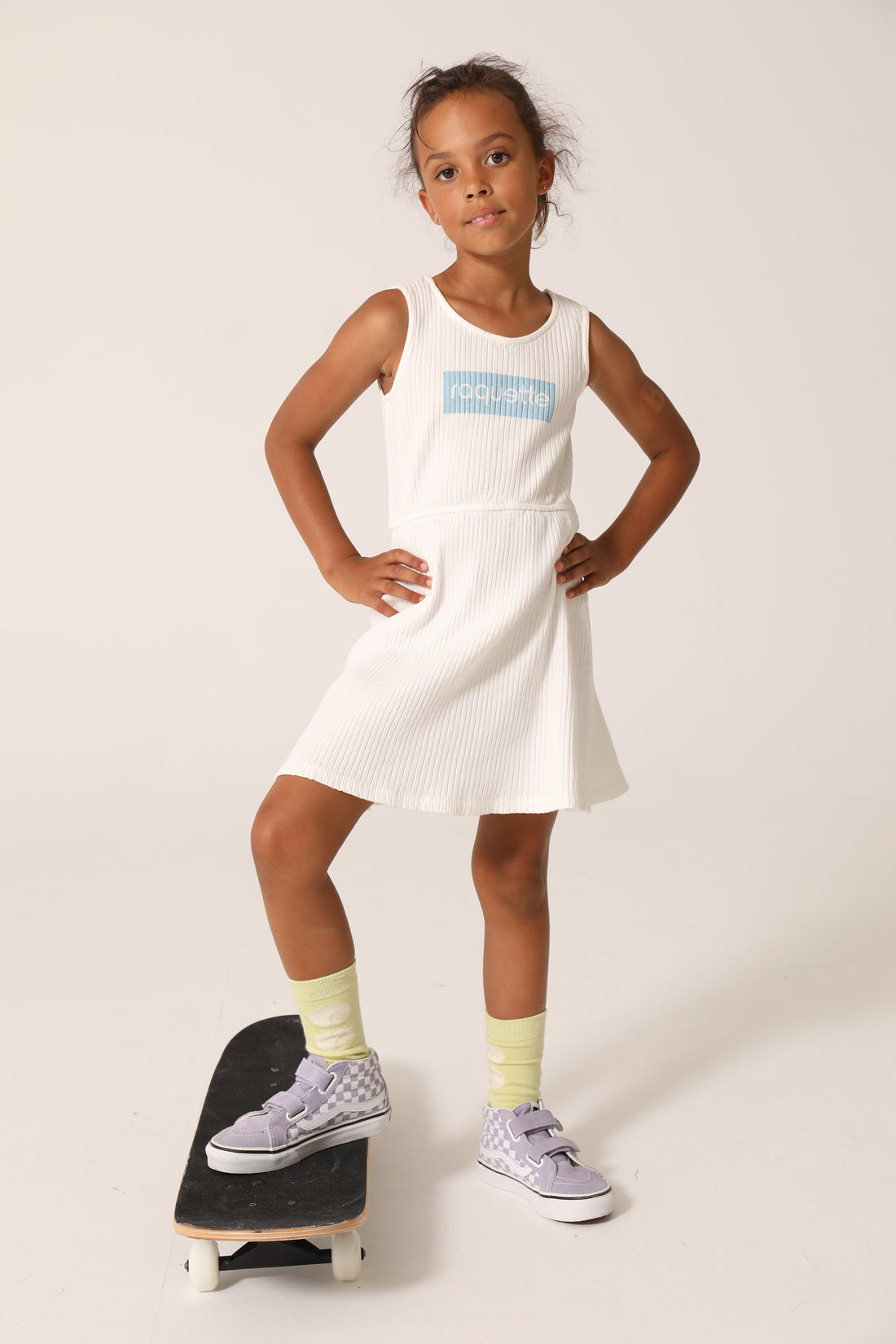 raquette Cream White Summer Rib Tennis Dress Long