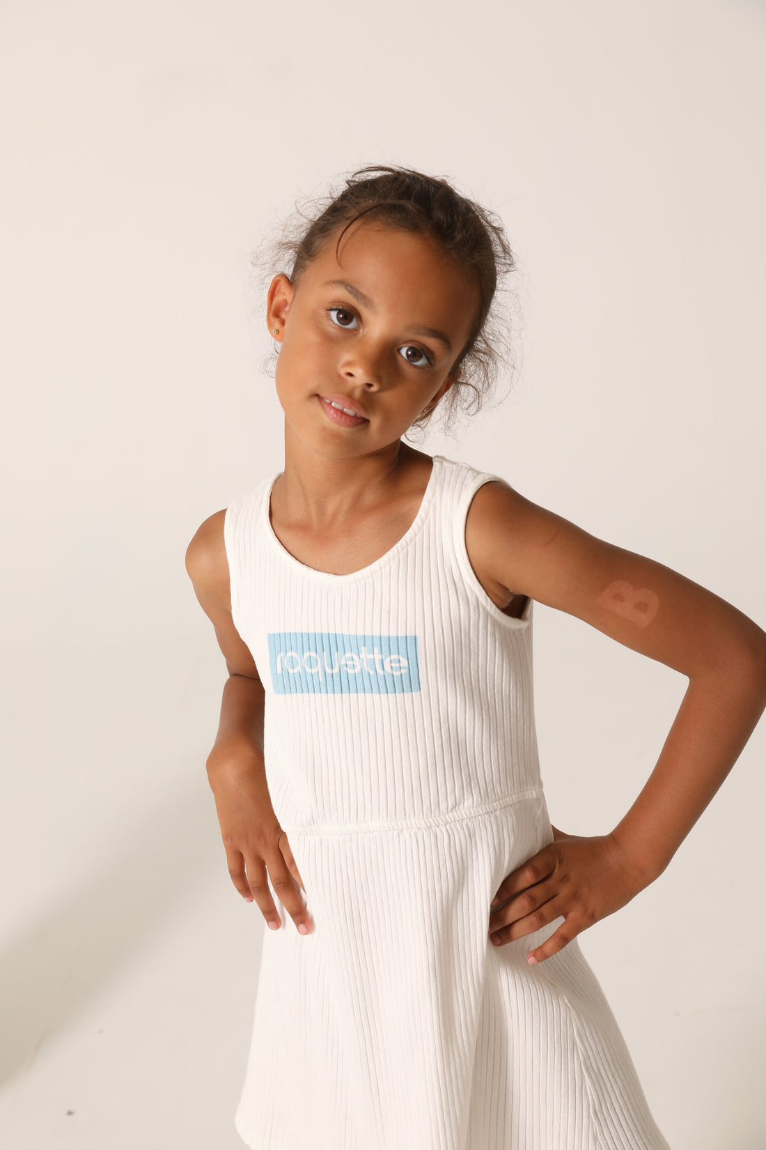 raquette Cream White Summer Rib Tennis Dress Long