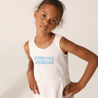 raquette Cream White Summer Rib Tennis Dress Long