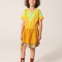 raquette Tri Sun-Golden-Yellow Nylon Mesh Tennis Dress