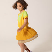 raquette Tri Sun-Golden-Yellow Nylon Mesh Tennis Dress
