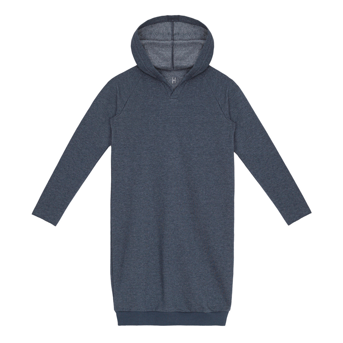 Little Hedonist Midnight Navy Melee Hooded Rudi Sweatdress