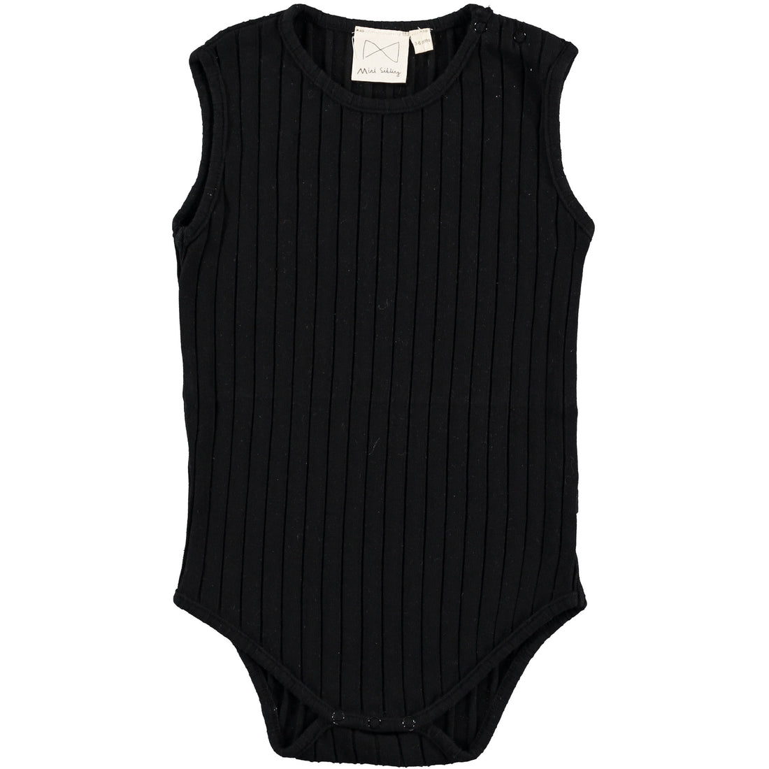 Mini Sibling Black Embroidered Rib Bodyvest