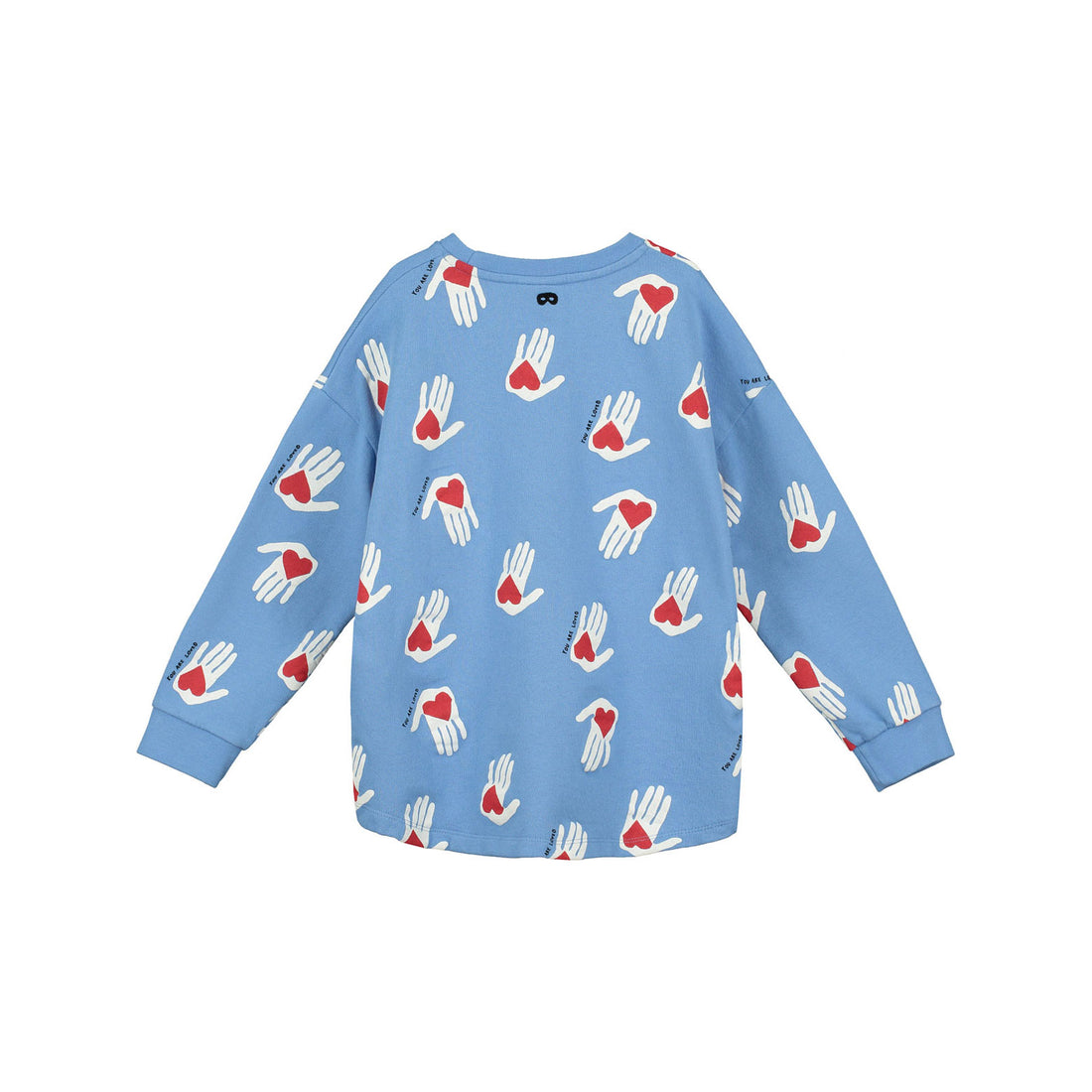 Beau Loves Blue Hold My Heart Print Relaxed Fit Sweater
