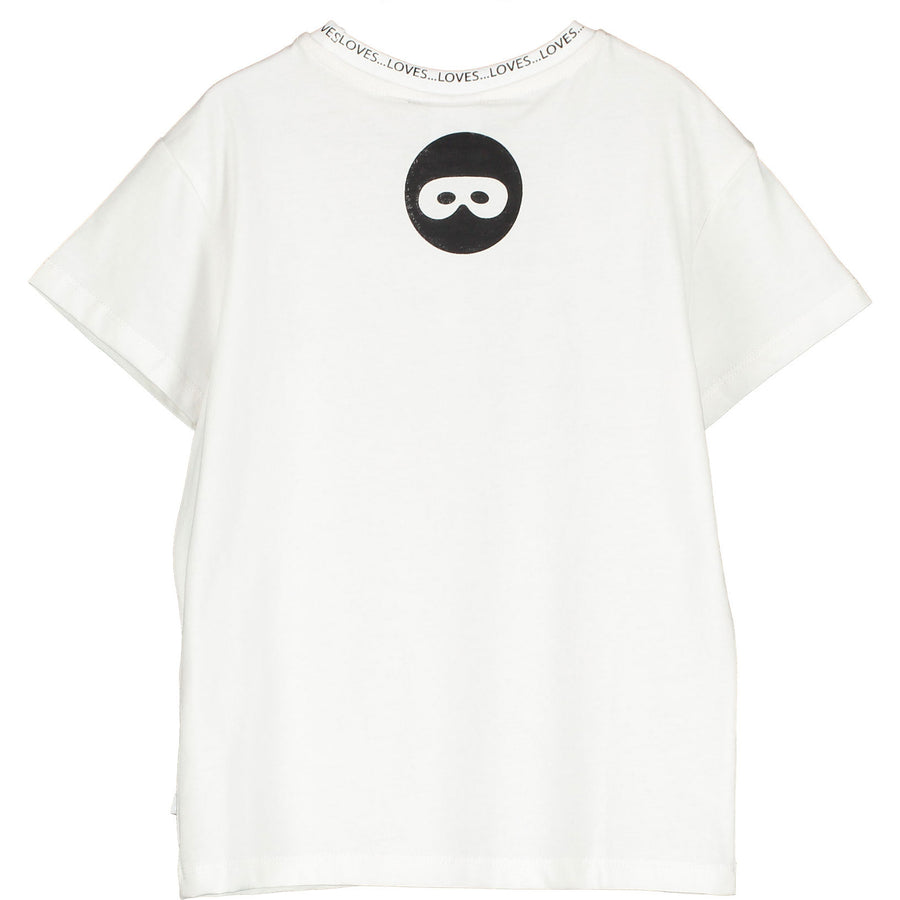 Beau Loves White All you Need Rib Collar Tee