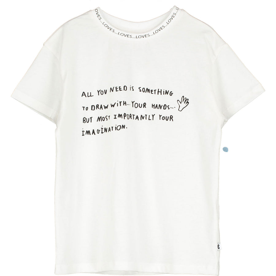 Beau Loves White All you Need Rib Collar Tee