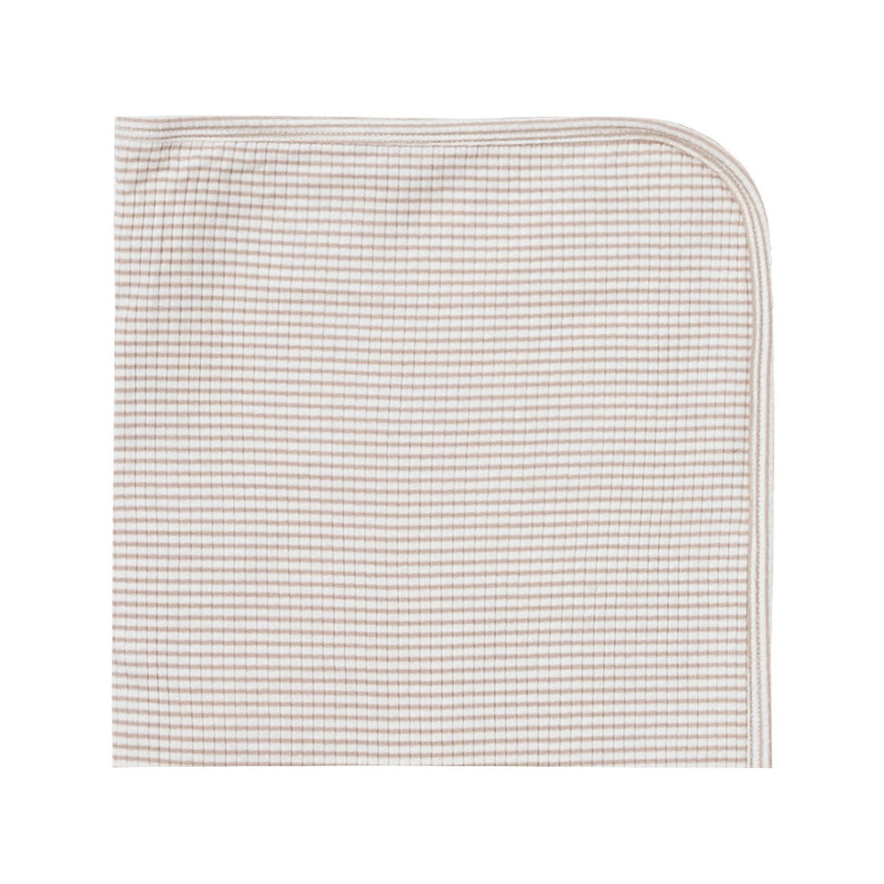 Quincy Mae Fog Stripe Ribbed Baby Blanket