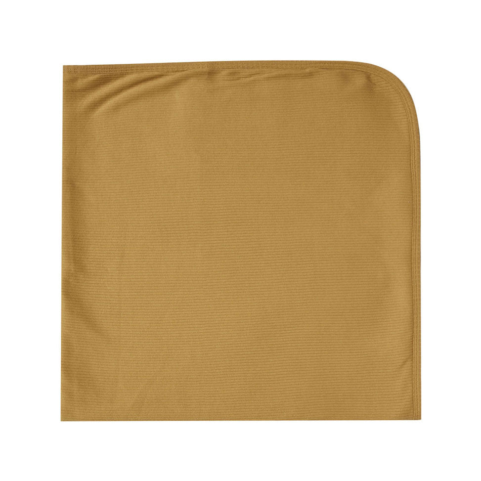 Quincy Mae Ochre Ribbed Baby Blanket