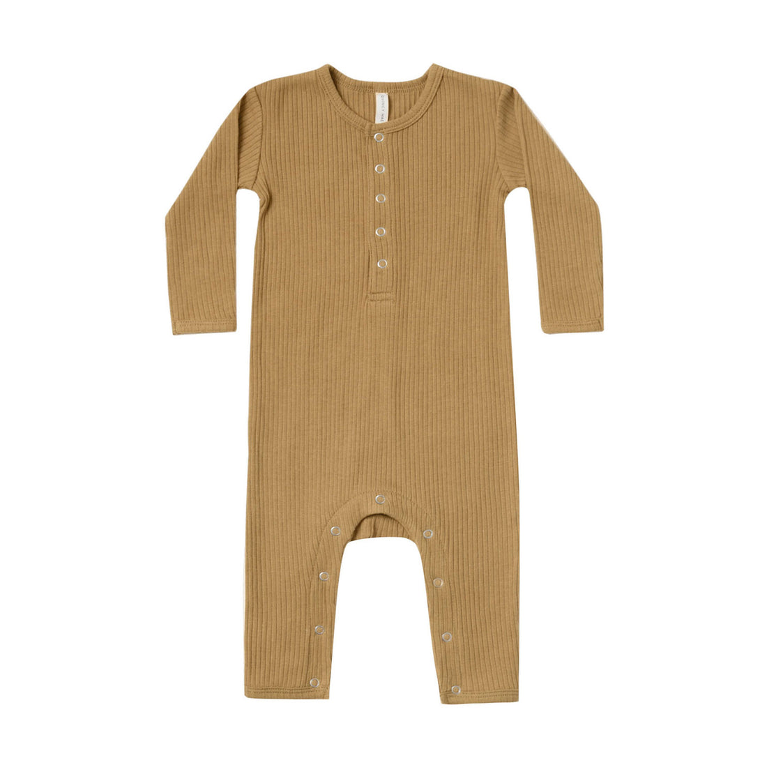 Quincy Mae Ochre Ribbed Baby Jumpsuit