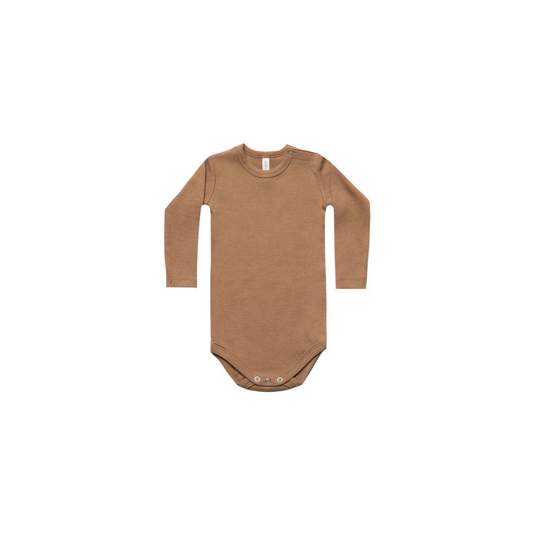 Quincy Mae Copper Organic Ribbed Longsleeve Onesie