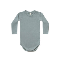 Quincy Mae Sea Organic Ribbed Longsleeve Onesie