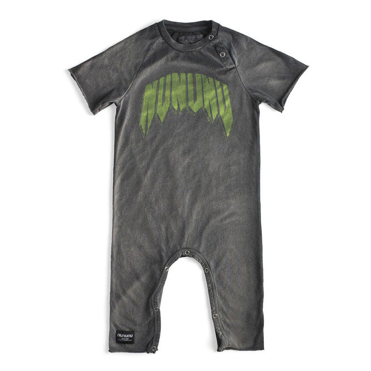 NUNUNU Washed Black Rock Nu Roll Playsuit