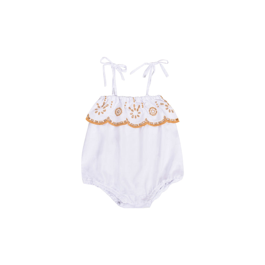 Bakker White Embroidered Betty Romper