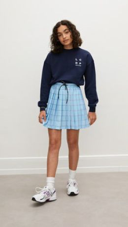 Les Coyotes De Paris Navy Logo Crewneck Sweater