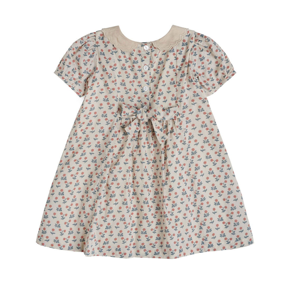 Little Cotton Clothes Calico Floral Ruby Smocked Dress
