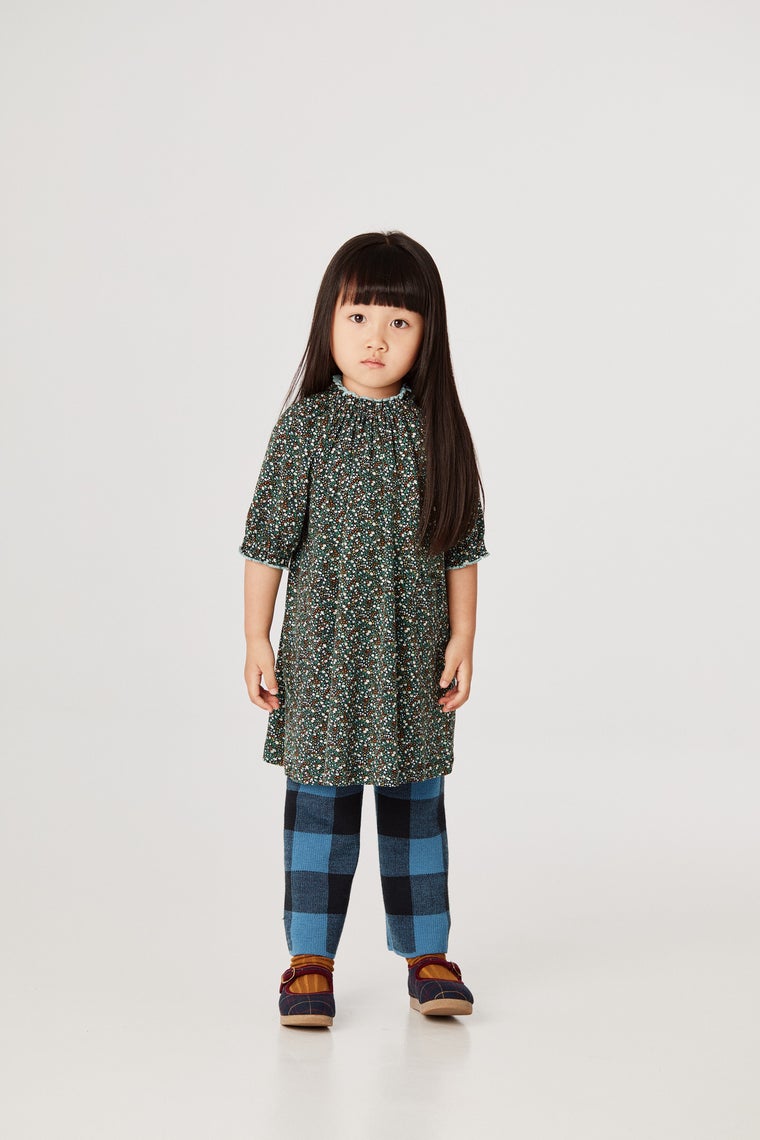 Misha and Puff Printed Ruffle Dress - Emerald Mini Floral