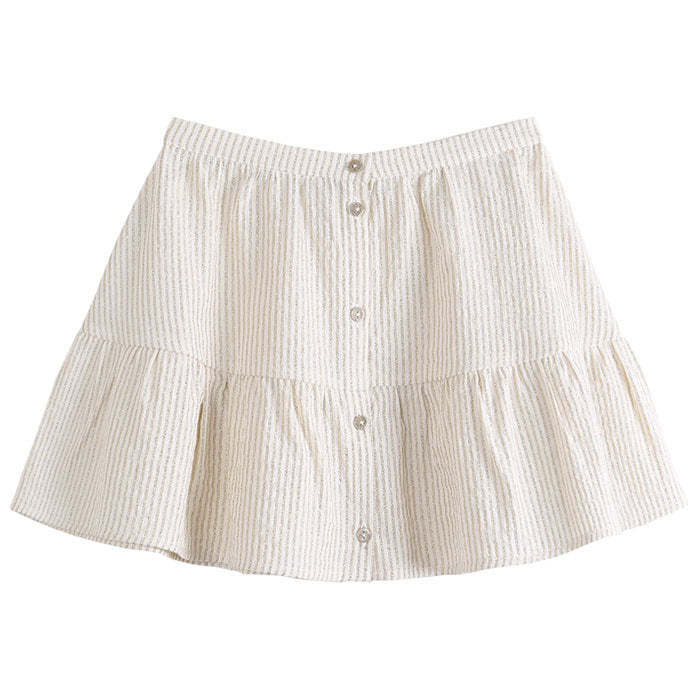Emile Et Ida Ecru Button Down Skirt