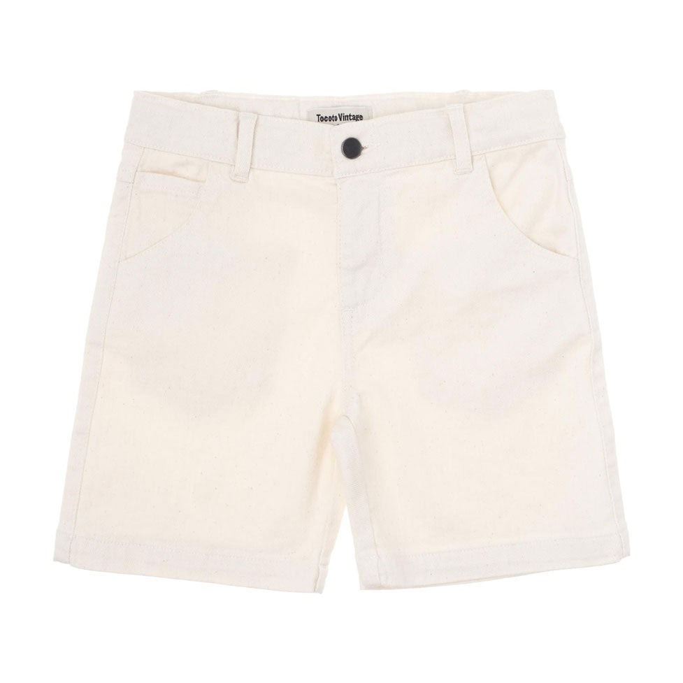 Tocoto Vintage Off-White Denim Shorts