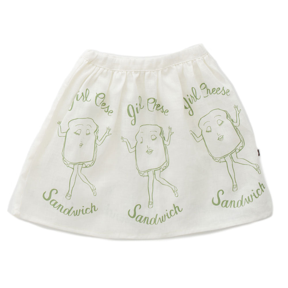 Oeuf White Girl Cheese Long Skirt