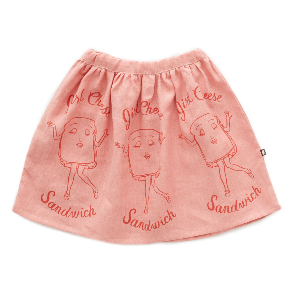 Oeuf Coral Almond Girl Cheese Long Skirt