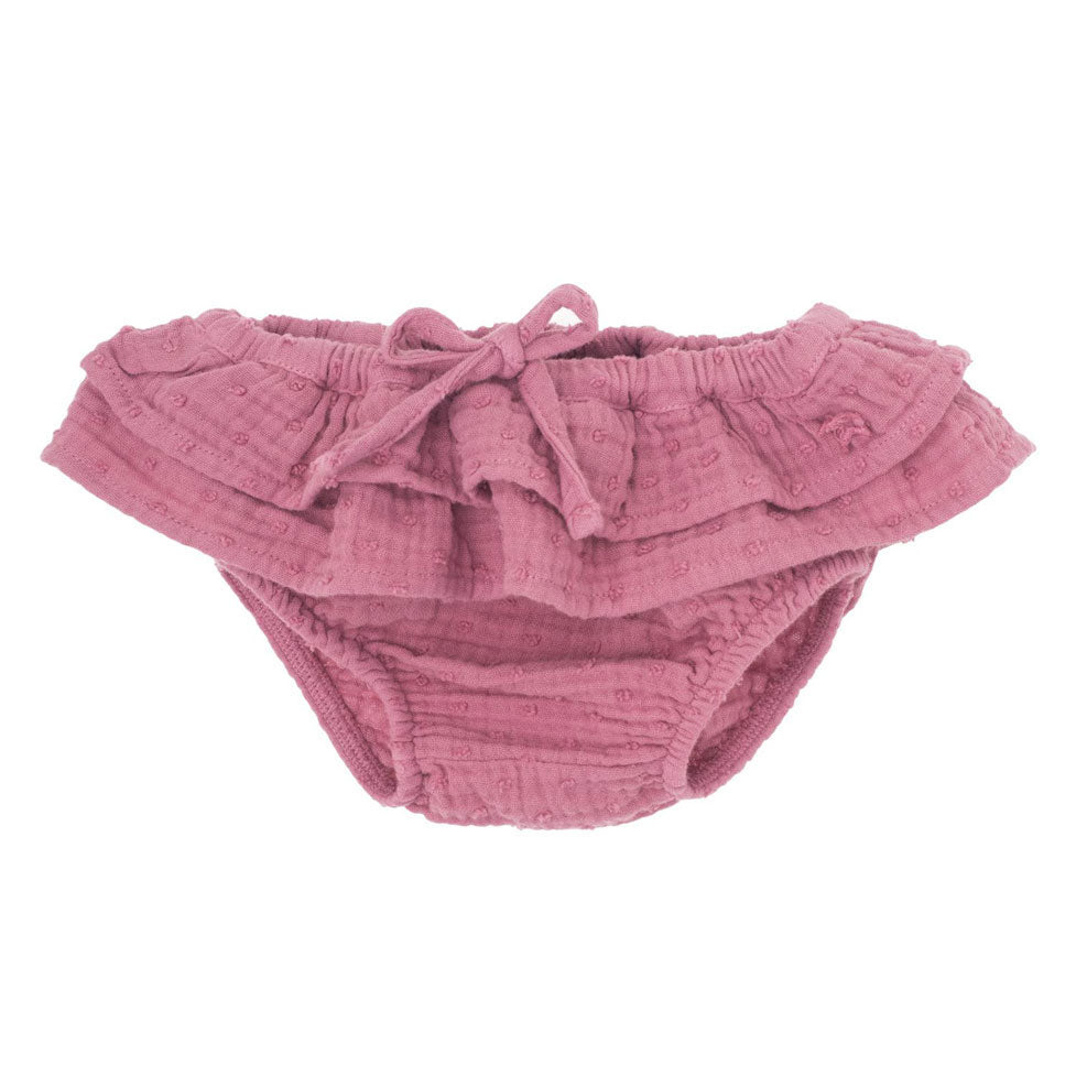 Tocoto Vintage Pink Fluor Embroidered Ruffle Bloomer
