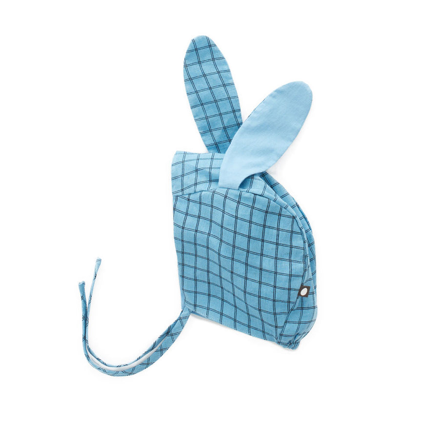 Oeuf Blue Checks Bunny Bonnet