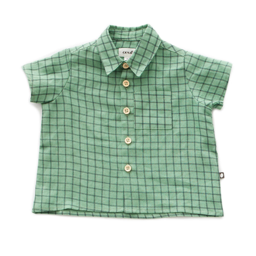 Oeuf Green Checks Button Down Shirt